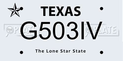 G503IV Texas License Plate