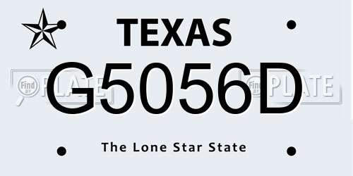 G5056D Texas License Plate