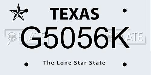 G5056K Texas License Plate