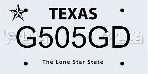 G505GD Texas License Plate