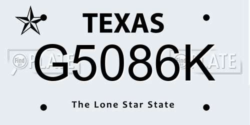 G5086K Texas License Plate