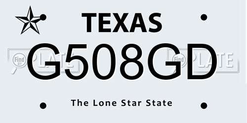 G508GD Texas License Plate