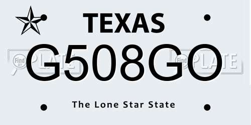 G508GO Texas License Plate