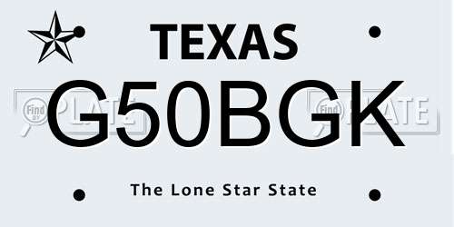 G50BGK Texas License Plate