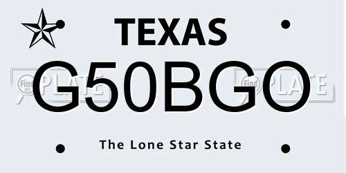 G50BGO Texas License Plate