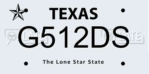 G512DS Texas License Plate