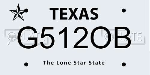 G512OB Texas License Plate