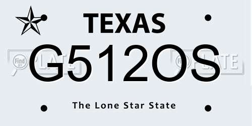 G512OS Texas License Plate