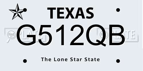 G512QB Texas License Plate