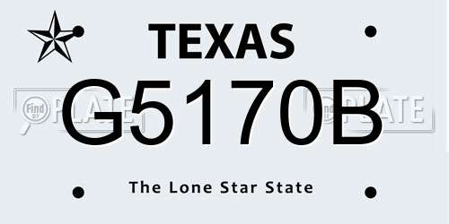G5170B Texas License Plate