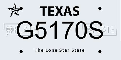 G5170S Texas License Plate