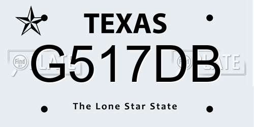 G517DB Texas License Plate