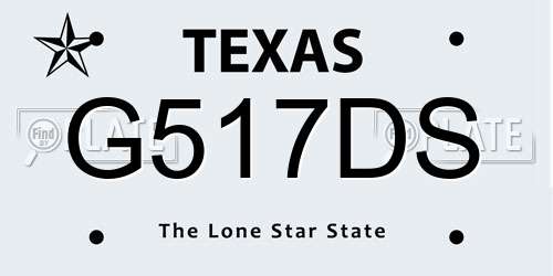 G517DS Texas License Plate
