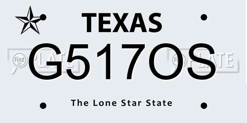 G517OS Texas License Plate