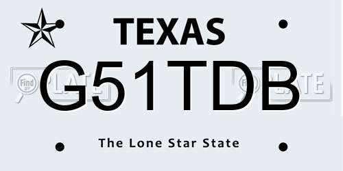 G51TDB Texas License Plate