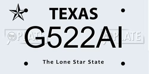 G522AI Texas License Plate