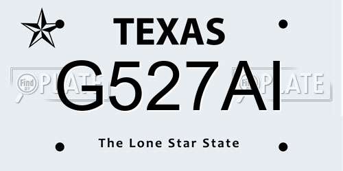 G527AI Texas License Plate