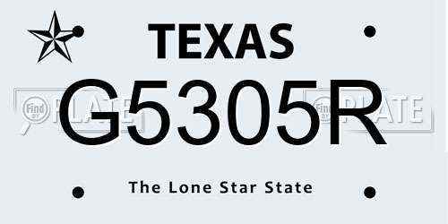 G5305R Texas License Plate