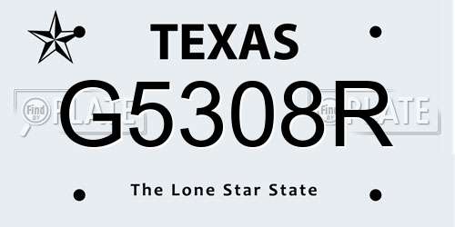 G5308R Texas License Plate