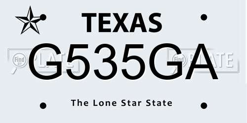 G535GA Texas License Plate