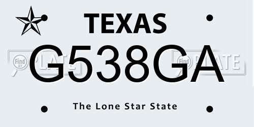 G538GA Texas License Plate