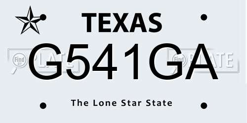G541GA Texas License Plate