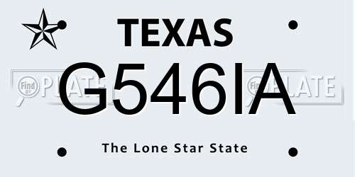 G546IA Texas License Plate