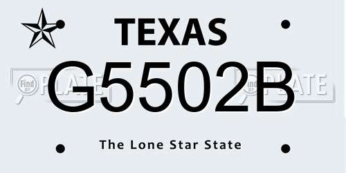 G5502B Texas License Plate