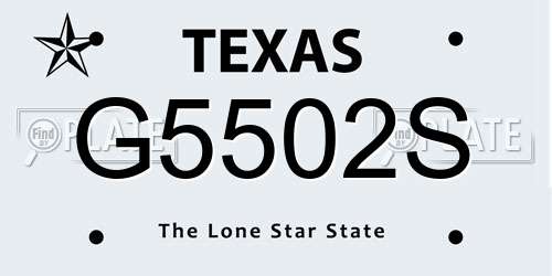 G5502S Texas License Plate