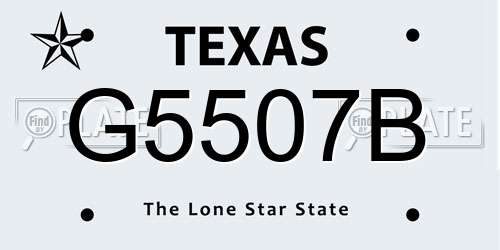 G5507B Texas License Plate