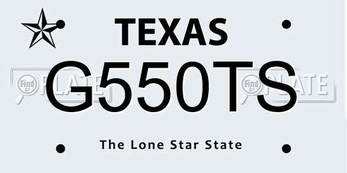 G550TS Texas License Plate