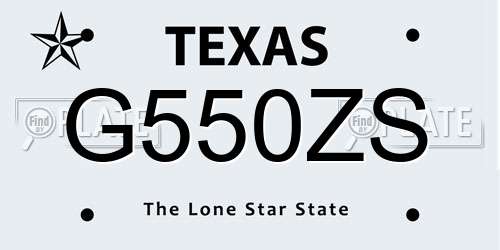 G550ZS Texas License Plate