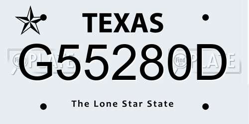 G55280D Texas License Plate