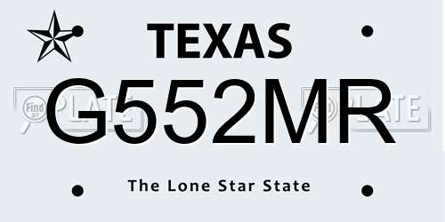G552MR Texas License Plate