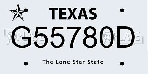 G55780D Texas License Plate