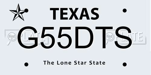 G55DTS Texas License Plate