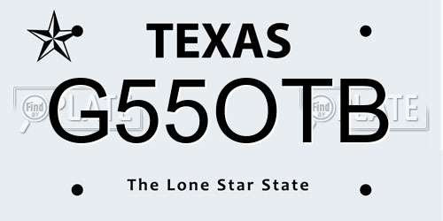 G55OTB Texas License Plate