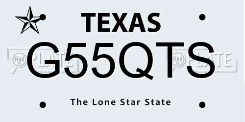 G55QTS Texas License Plate