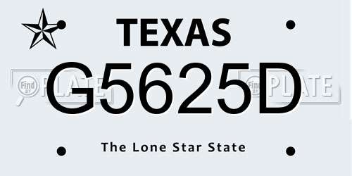 G5625D Texas License Plate