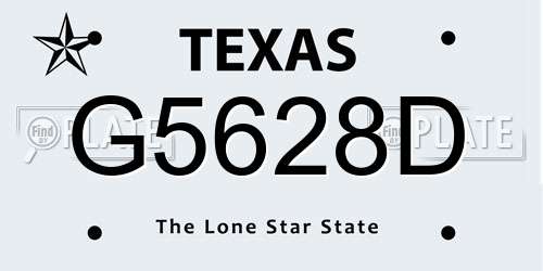 G5628D Texas License Plate