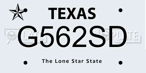 G562SD Texas License Plate