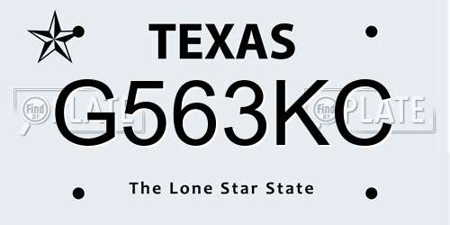 G563KC Texas License Plate
