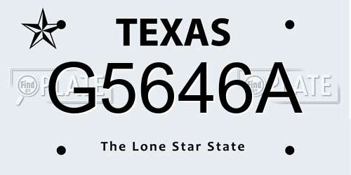 G5646A Texas License Plate