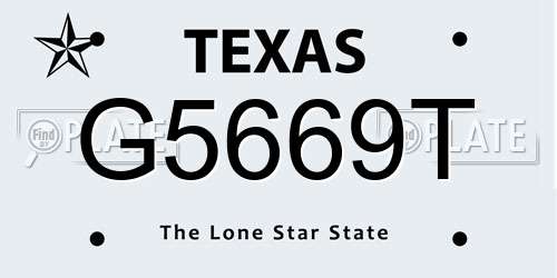 G5669T Texas License Plate