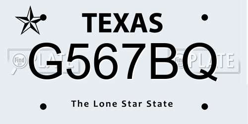 G567BQ Texas License Plate