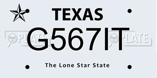 G567IT Texas License Plate