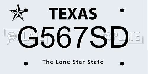 G567SD Texas License Plate