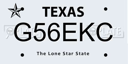 G56EKC Texas License Plate