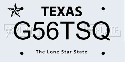 G56TSQ Texas License Plate