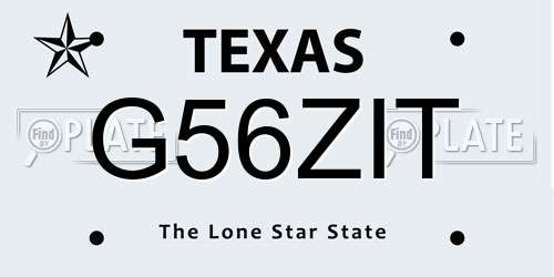 G56ZIT Texas License Plate